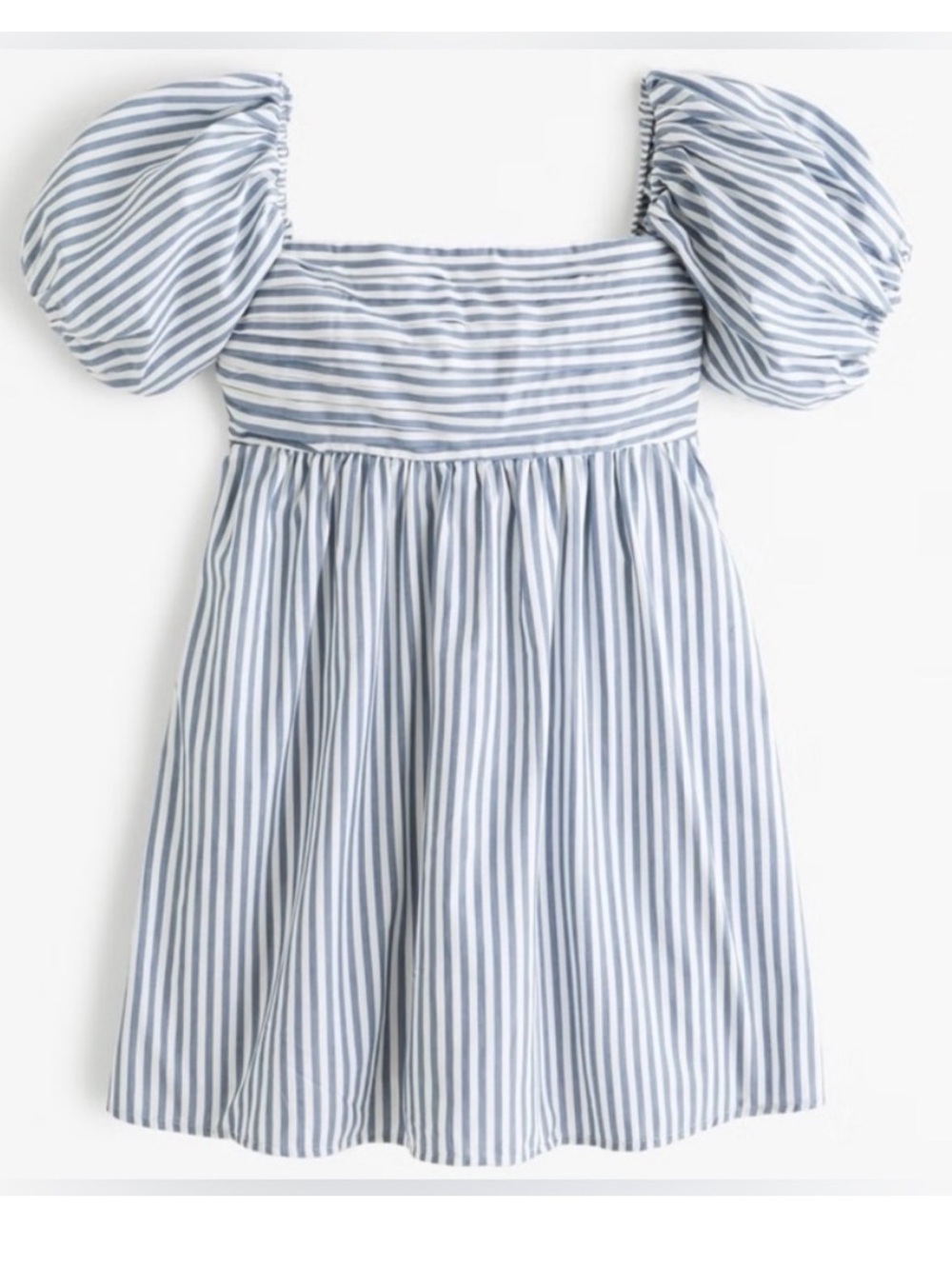 Abercrombie Emerson Off Shoulder Puff Sleeve Blue/White Stripe Dress Skort Large - Picture 6 of 16